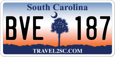 SC license plate BVE187
