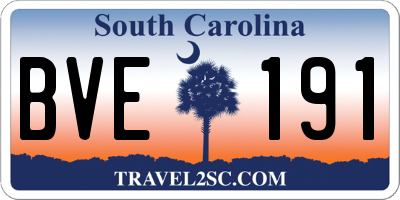 SC license plate BVE191