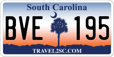 SC license plate BVE195