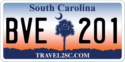 SC license plate BVE201