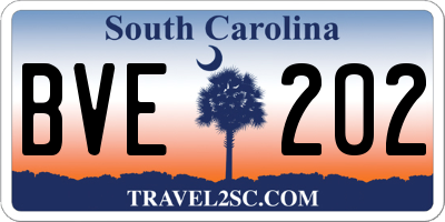 SC license plate BVE202
