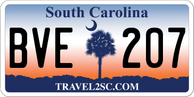 SC license plate BVE207