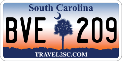 SC license plate BVE209
