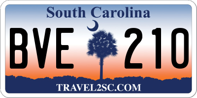 SC license plate BVE210