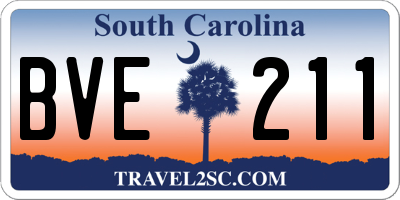 SC license plate BVE211