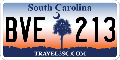 SC license plate BVE213