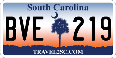 SC license plate BVE219