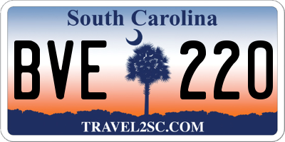 SC license plate BVE220