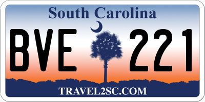 SC license plate BVE221