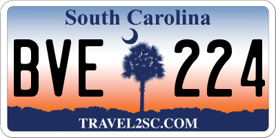 SC license plate BVE224