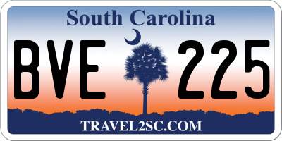 SC license plate BVE225