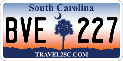 SC license plate BVE227