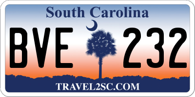 SC license plate BVE232