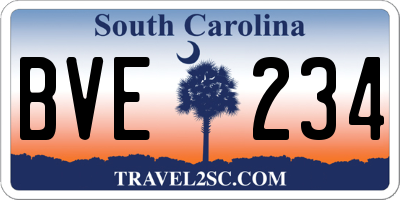 SC license plate BVE234
