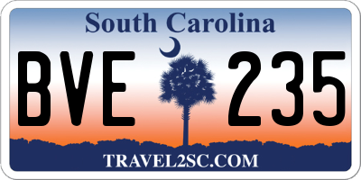 SC license plate BVE235