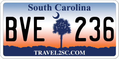 SC license plate BVE236