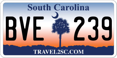 SC license plate BVE239