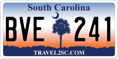 SC license plate BVE241