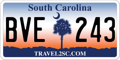 SC license plate BVE243