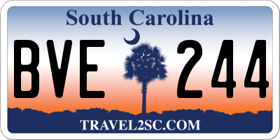 SC license plate BVE244