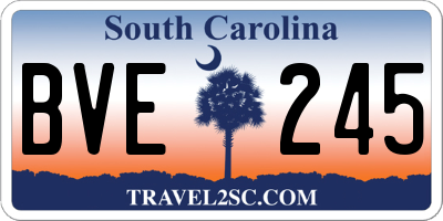 SC license plate BVE245