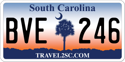 SC license plate BVE246