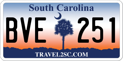 SC license plate BVE251