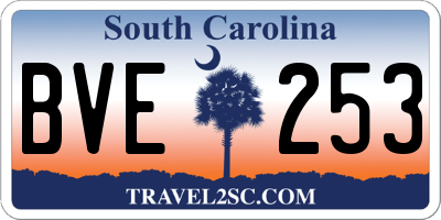 SC license plate BVE253