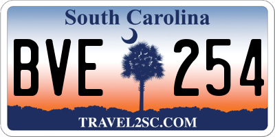 SC license plate BVE254