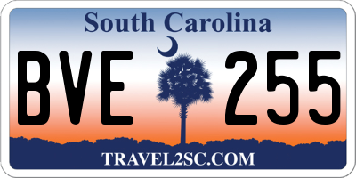 SC license plate BVE255
