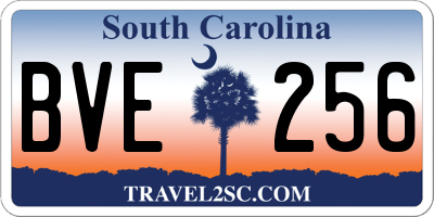 SC license plate BVE256