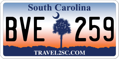 SC license plate BVE259