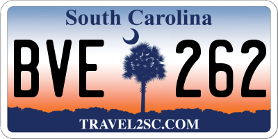 SC license plate BVE262