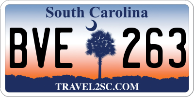 SC license plate BVE263