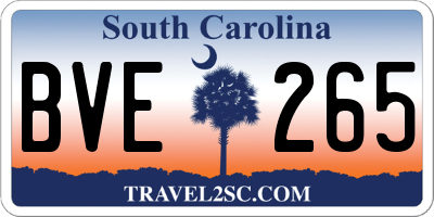 SC license plate BVE265