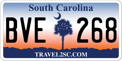 SC license plate BVE268
