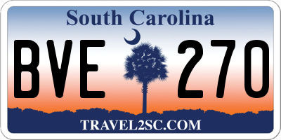 SC license plate BVE270