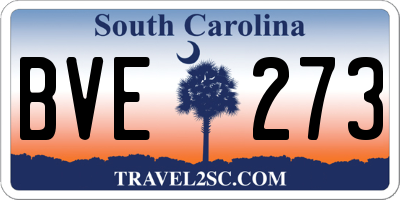 SC license plate BVE273