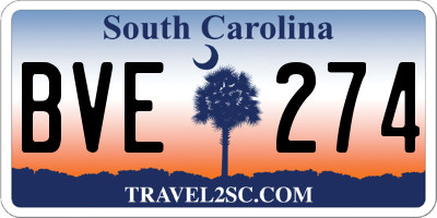 SC license plate BVE274