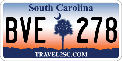 SC license plate BVE278
