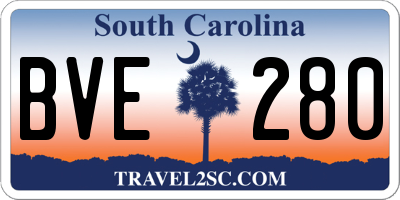 SC license plate BVE280