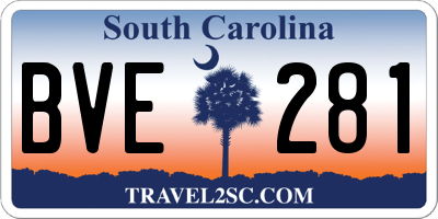 SC license plate BVE281