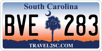 SC license plate BVE283