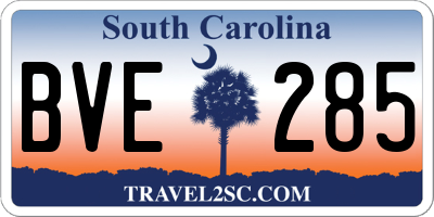 SC license plate BVE285