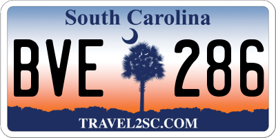 SC license plate BVE286