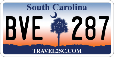 SC license plate BVE287