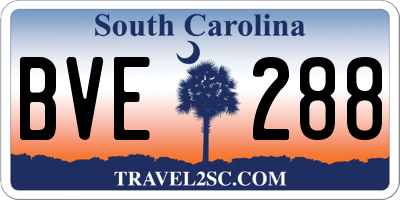 SC license plate BVE288