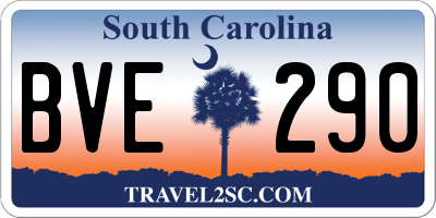 SC license plate BVE290