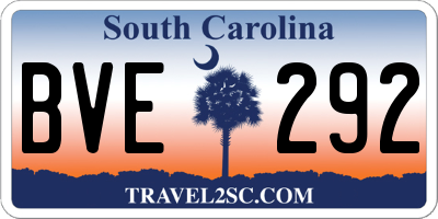 SC license plate BVE292
