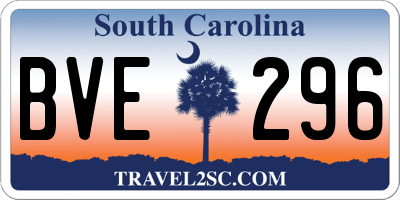 SC license plate BVE296